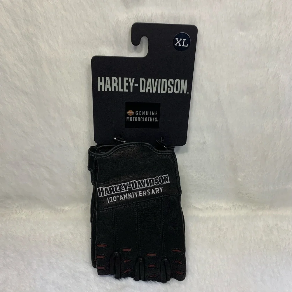 Harley-Davidson Men's 120th Anniversary True North Fingerless Gloves - Picture 2 of 16